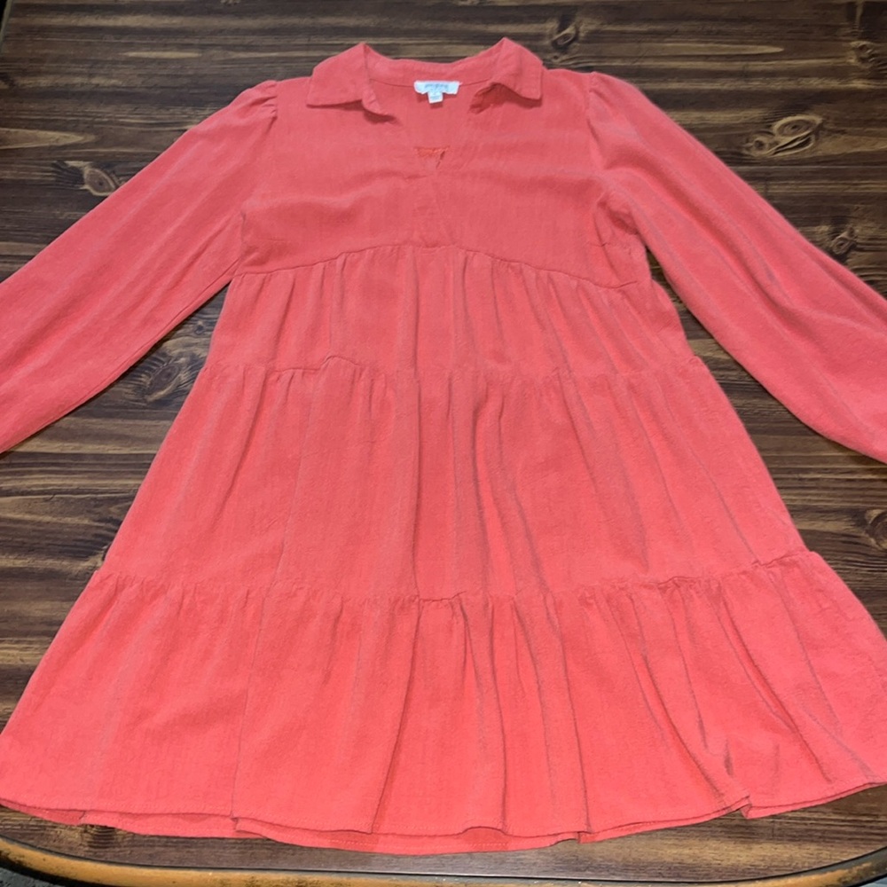Umgee burnt orange long sleeve tiered dress size small